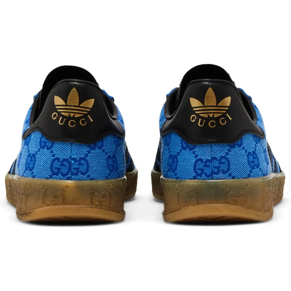 ADIDAS x GUCCI GAZELLE BLUE MEN'S DESIGNER SHOES - MADE IN ITALY SZ 10 44